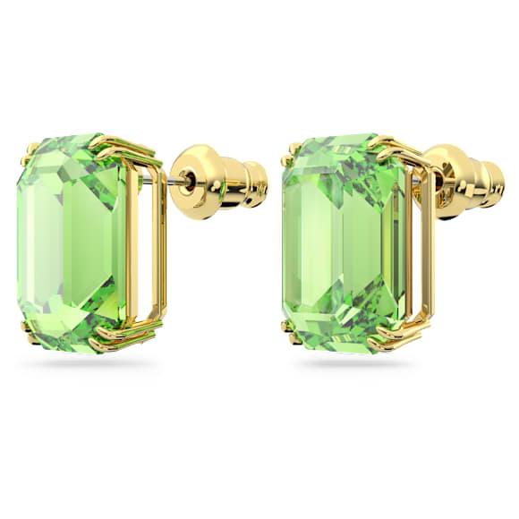 Cercei stud Millenia, Tăietură octogonală, Verde, Placat cu auriu - Swarovski, 5638489