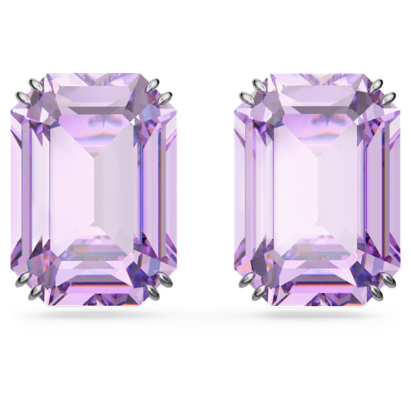Millenia 耳钉, 八角形切割, 紫色, 镀铑 - Swarovski, 5638493