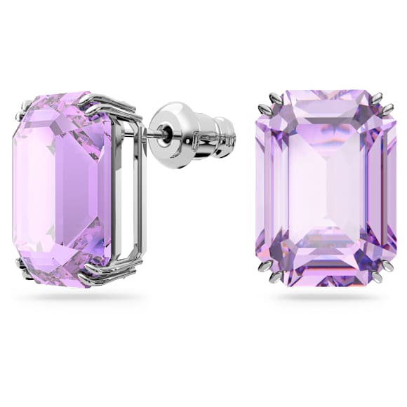 Millenia 耳钉, 八角形切割, 紫色, 镀铑 - Swarovski, 5638493