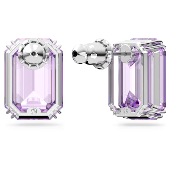 Millenia 耳钉, 八角形切割, 紫色, 镀铑 - Swarovski, 5638493