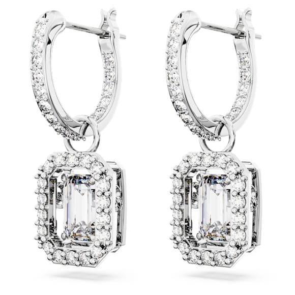 Millenia ドロップピアス, オクタゴンカット, ホワイト, ロジウム・プレーティング - Swarovski, 5638495