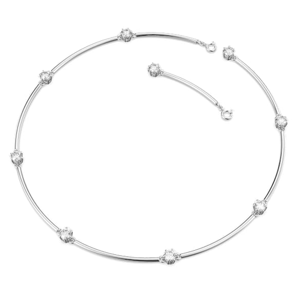 Collana Constella, Taglio Round, Bianca, Placcato rodio - Swarovski, 5638699