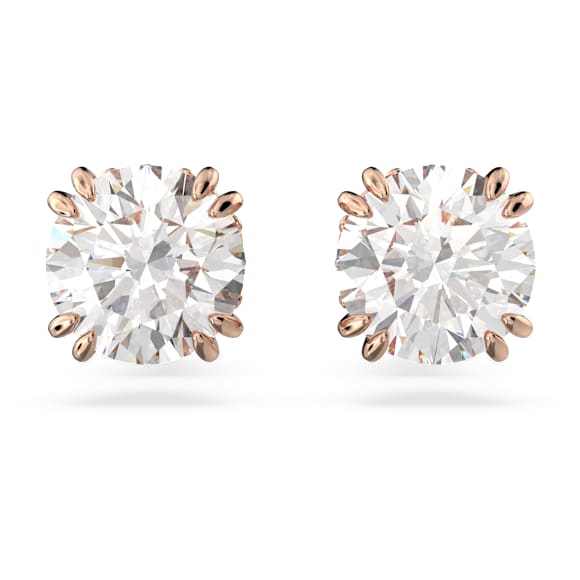 Constella 스터드 이어링, 라운드 컷, 화이트, 로즈골드 톤 플래팅 - Swarovski, 5638801