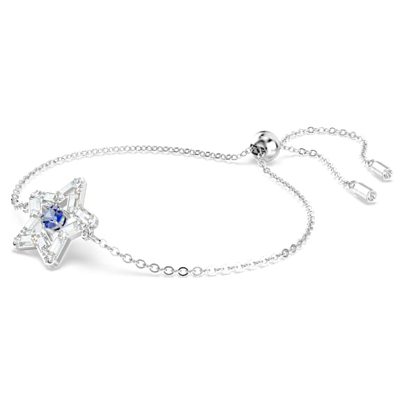 Stella 手链, 混合切割, 星星, 蓝色, 镀铑 - Swarovski, 5639187