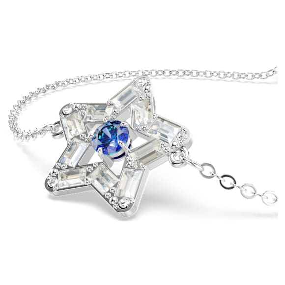 Stella 手链, 混合切割, 星星, 蓝色, 镀铑 - Swarovski, 5639187
