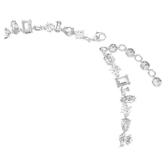 Gema 項鏈, 混合式切割, 白色, 鍍白金色 - Swarovski, 5639327