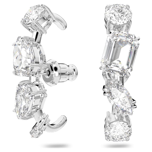 Gema Ohrspangen, Verschiedene Schliffe, Weiß, Rhodiniert - Swarovski, 5639331