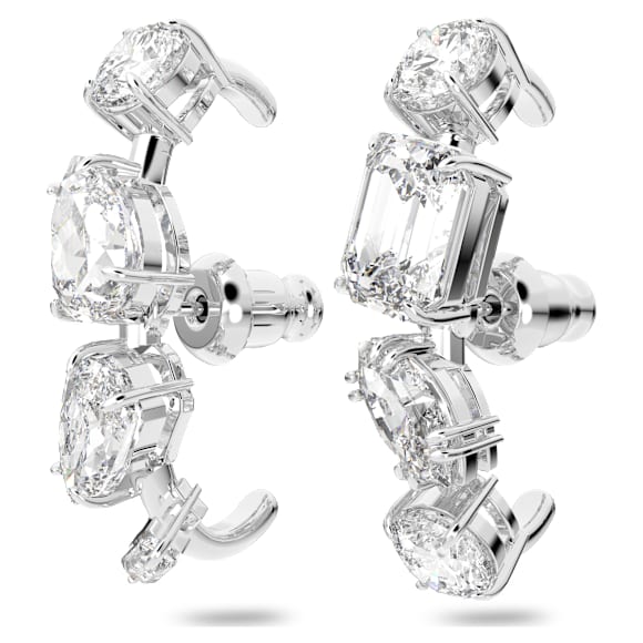 Gema Ohrspangen, Verschiedene Schliffe, Weiß, Rhodiniert - Swarovski, 5639331