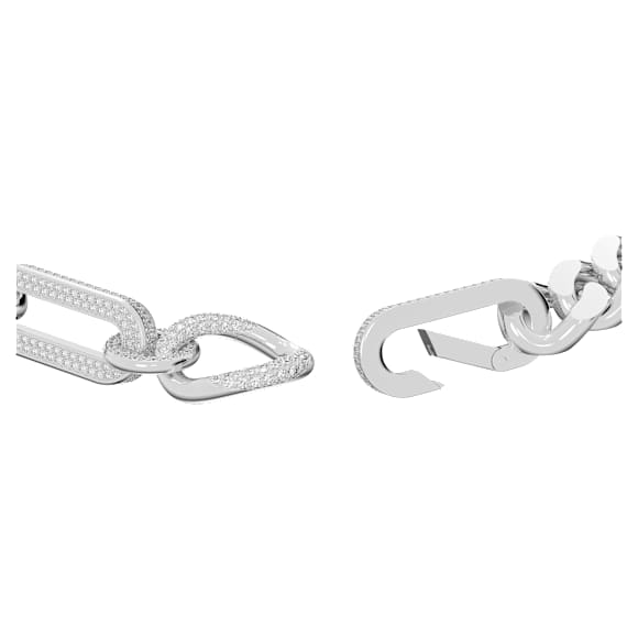 Dextera Halskette, Statement, Gemischte Glieder, Weiß, Rhodiniert - Swarovski, 5639333