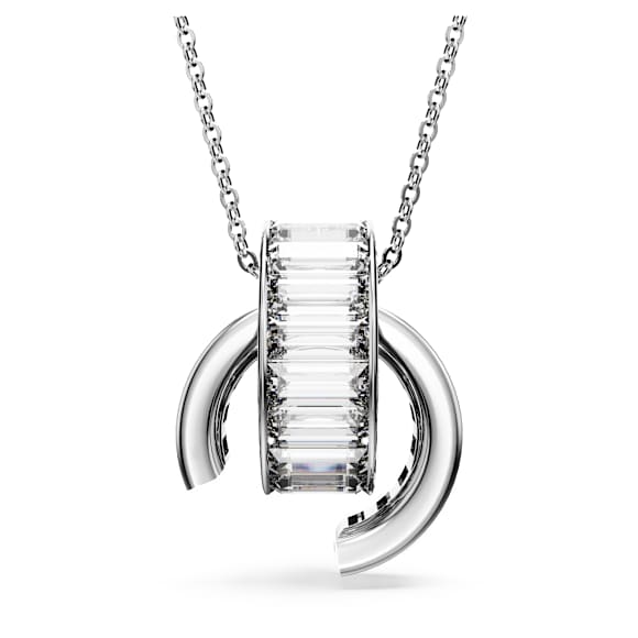 Matrix 链坠, 长方形切割, 白色, 镀铑 - Swarovski, 5639628