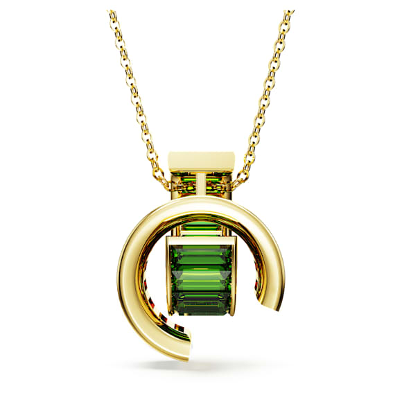 Matrix 链坠, 长方形切割, 绿色, 镀金色调 - Swarovski, 5639629