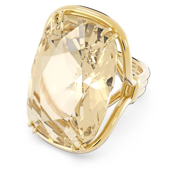 Harmonia cocktailring, Oversized kristal, Goudkleurig, Goudkleurige toplaag - Swarovski, 5640042