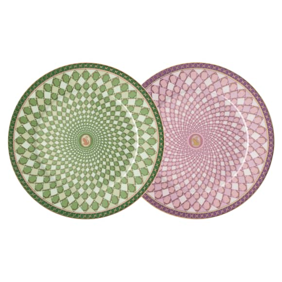 Signum plate set, Porcelain, Medium, Multicolored - Swarovski, 5640061