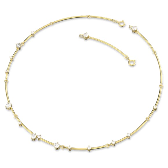 Constella 项链, 圆形切割, 白色, 镀金色调 - Swarovski, 5640177