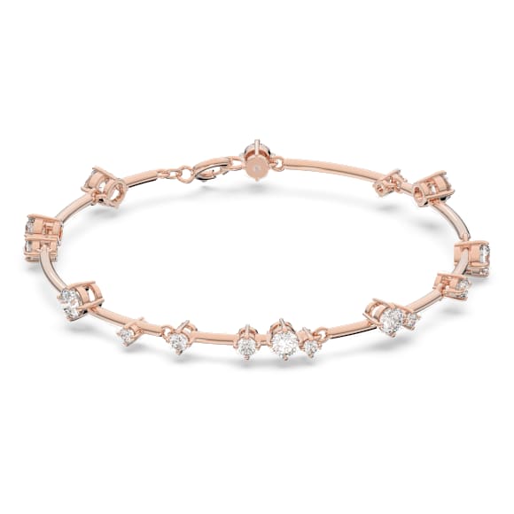 Constella 手鐲, 混合圓形切割, 白色, 鍍玫瑰金色調 - Swarovski, 5640287