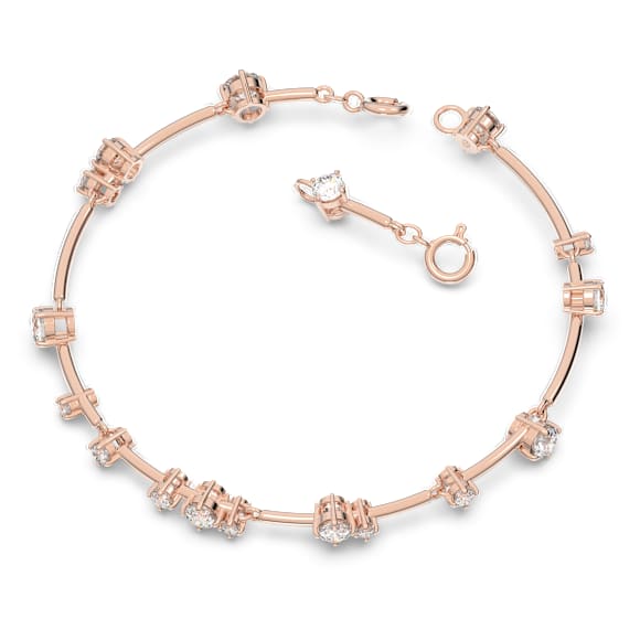 Constella 手鐲, 混合圓形切割, 白色, 鍍玫瑰金色調 - Swarovski, 5640287