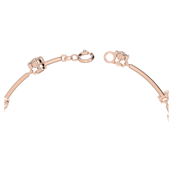 Constella 手鐲, 混合圓形切割, 白色, 鍍玫瑰金色調 - Swarovski, 5640287