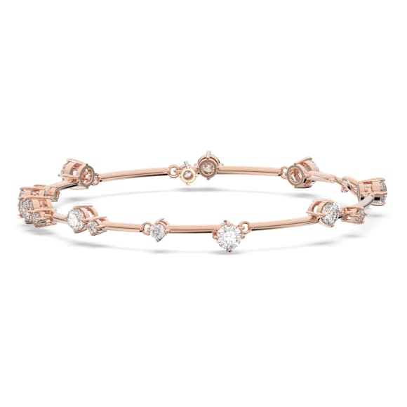 Constella 手鐲, 混合圓形切割, 白色, 鍍玫瑰金色調 - Swarovski, 5640287
