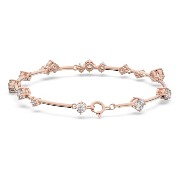 Constella 手鐲, 混合圓形切割, 白色, 鍍玫瑰金色調 - Swarovski, 5640288