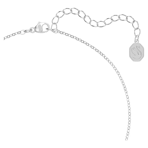 Una necklace, Trilliant cut, Blue, Rhodium plated - Swarovski, 5640290