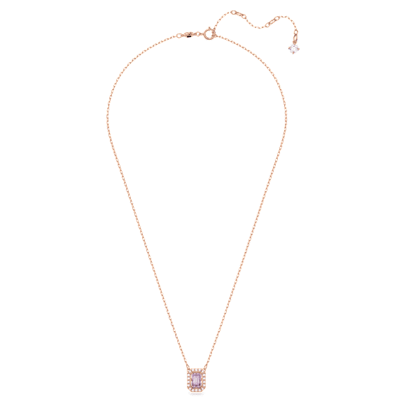 Una Halskette, Oktagon-Schliff, Violett, Roségold-Legierungsschicht - Swarovski, 5640291