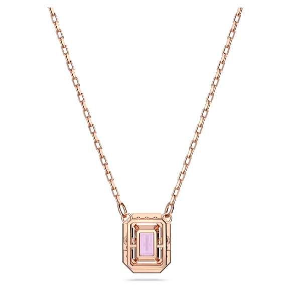 Una Halskette, Oktagon-Schliff, Violett, Roségold-Legierungsschicht - Swarovski, 5640291