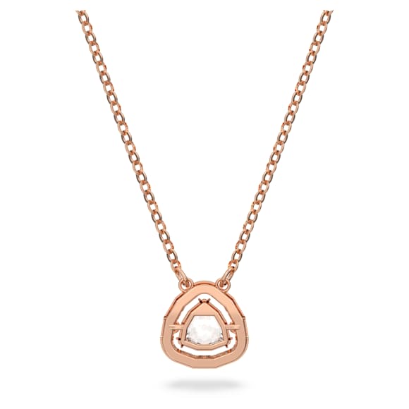 Millenia necklace, Trilliant cut, White, Rose gold-tone plated - Swarovski, 5640292
