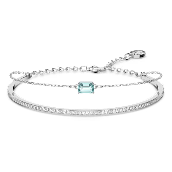 Una 手镯, 八角形切割, 蓝色, 镀铑 - Swarovski, 5640294