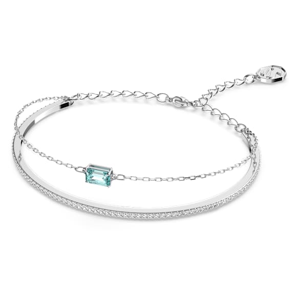 Una 手镯, 八角形切割, 蓝色, 镀铑 - Swarovski, 5640294