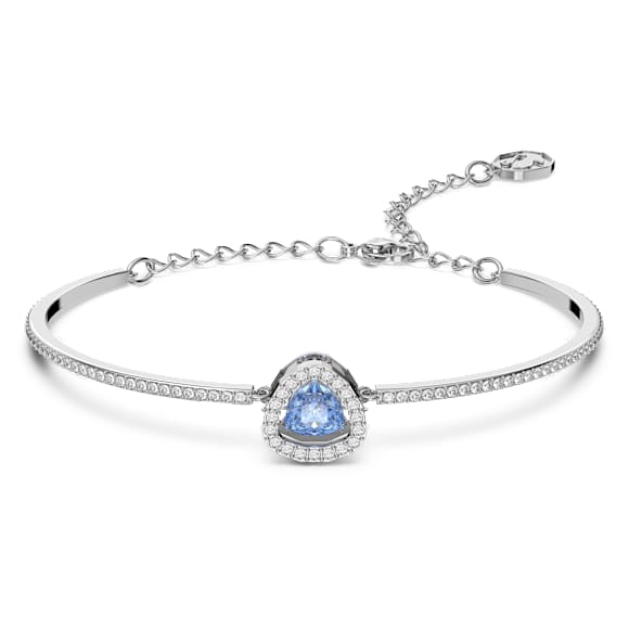 Una 手镯, 三菱形切割, 蓝色, 镀铑 - Swarovski, 5640296