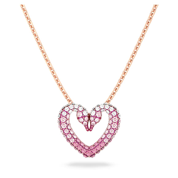 Sublima 链坠, 心形, 小号, 粉红色, 镀玫瑰金色调 - Swarovski, 5640301