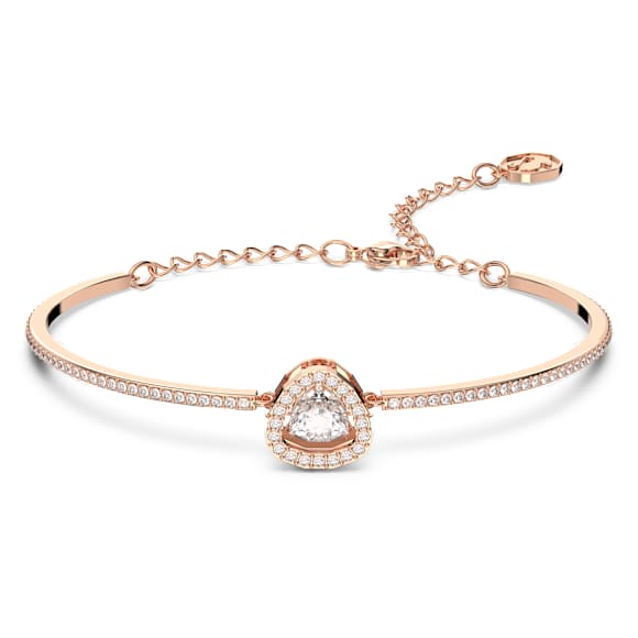 Una 手镯, 三菱形切割, 白色, 镀玫瑰金色调 - Swarovski, 5640555
