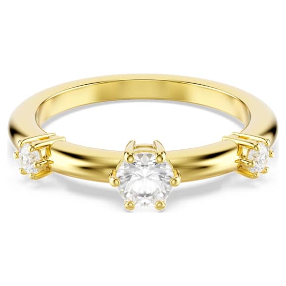 Constella ring, Set (2), Round cut, White, 18K gold finish - Swarovski, 5640967