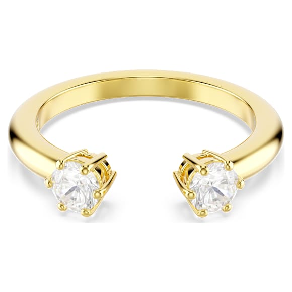 Constella ring, Set (2), Round cut, White, 18K gold finish - Swarovski, 5640967