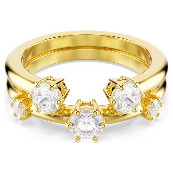 Constella Yüzük, Set (2), Yuvarlak kesim, Beyaz, 18k altın rengi yüzey - Swarovski, 5640968