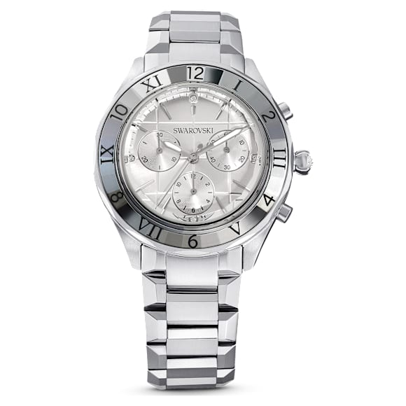 Watch, 39mm, Swiss Made, Metal bracelet, Silver tone, Stainless steel - Swarovski, 5641297