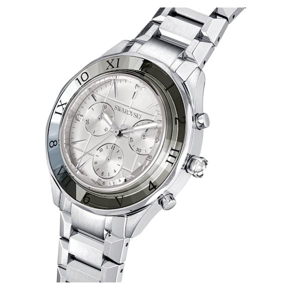 Watch, 39mm, Swiss Made, Metal bracelet, Silver tone, Stainless steel - Swarovski, 5641297