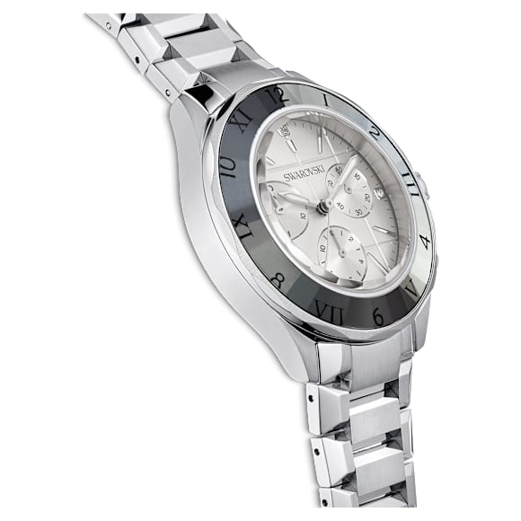 Watch, 39mm, Swiss Made, Metal bracelet, Silver tone, Stainless steel - Swarovski, 5641297