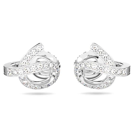 Fluenta 夹式耳环, 水晶重燃, 白色, 镀铑 - Swarovski, 5641374