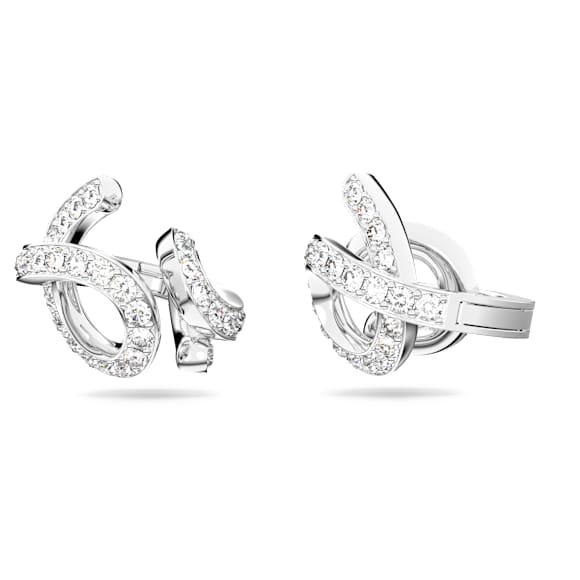 Fluenta 夹式耳环, 水晶重燃, 白色, 镀铑 - Swarovski, 5641374
