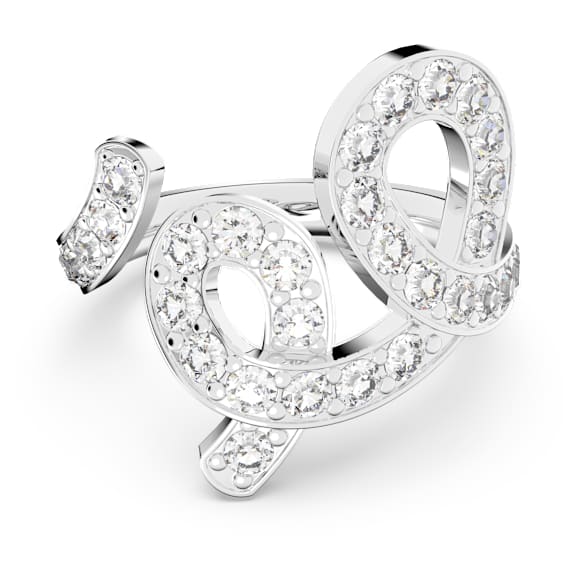 Fluenta ring, Reignited crystals, White, Rhodium plated - Swarovski, 5641377
