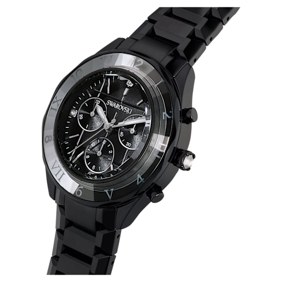 นาฬิกา, 39 มม., Swiss Made, สร้อยข้อมือโลหะ, ดำ, เคลือบสีดำ - Swarovski, 5641393