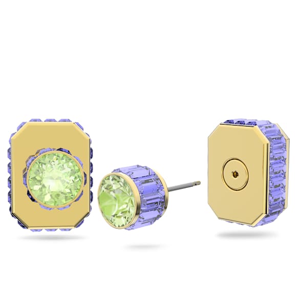 Chroma Ohrstecker, Oktagon-Schliff, Mehrfarbig, Goldlegierungsschicht - Swarovski, 5641406