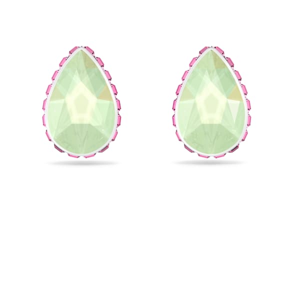 Chroma 耳钉, 水滴切割, 流光溢彩, 镀铑 - Swarovski, 5641407