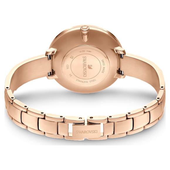 Crystalline Delight watch, Swiss Made, Metal bracelet, Gray, Rose gold-tone finish - Swarovski, 5642218