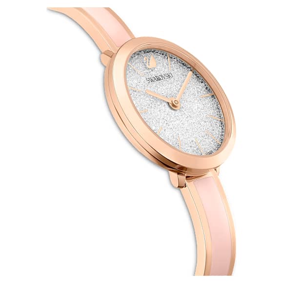 Crystalline Delight Saat, İsviçre Üretimi, Metal bileklik, Pembe, Pembe altın rengi yüzey - Swarovski, 5642221