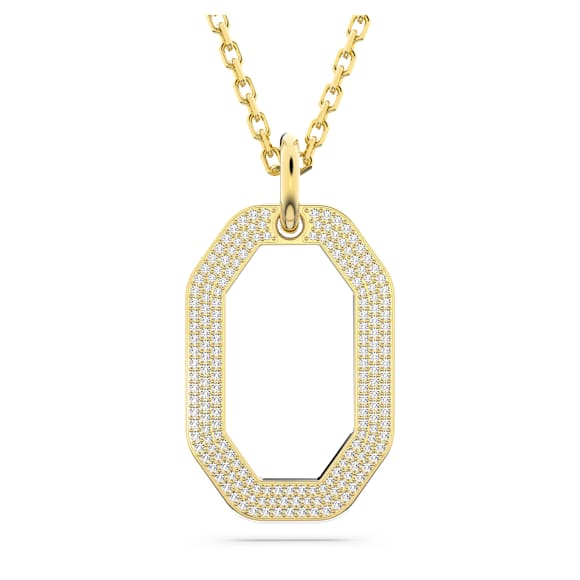 Dextera pendant, Octagon shape, Medium, White, Gold-tone plated - Swarovski, 5642387