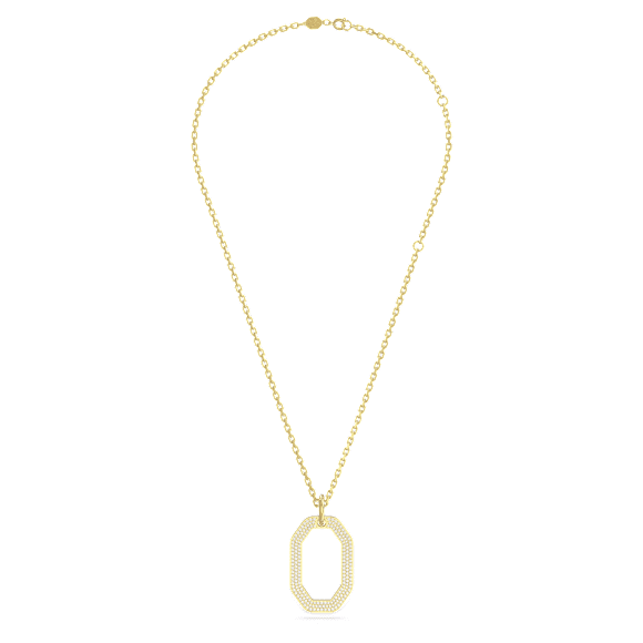 Obesek Dextera, Osemkotna oblika, Srednji, Bel, PVD zlatega odtenka - Swarovski, 5642387