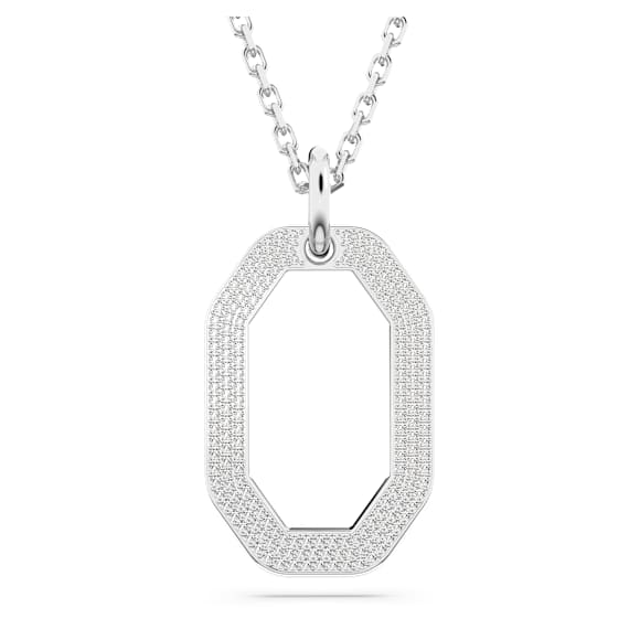 Pendentif Dextera, Forme octogonale, Medium, Blanc, Métal rhodié - Swarovski, 5642388