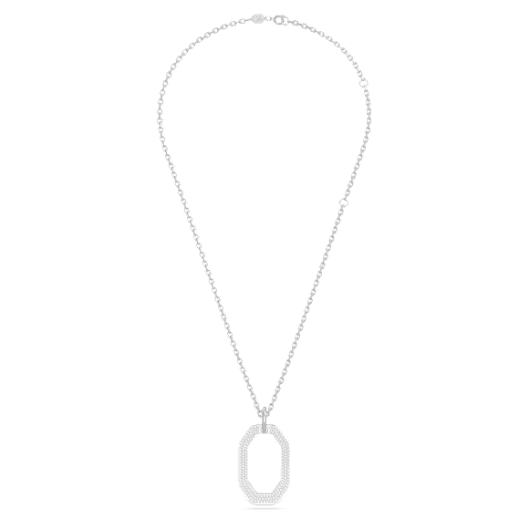 Pendentif Dextera, Forme octogonale, Medium, Blanc, Métal rhodié - Swarovski, 5642388